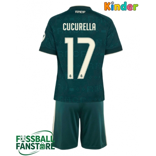 Real Madrid Marc Cucurella #17 Replik Auswärtstrikot Kinder 2026-27 Kurzarm (+ Kurze Hosen)